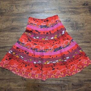 Asha Anthropologie Red A Line Skirt S